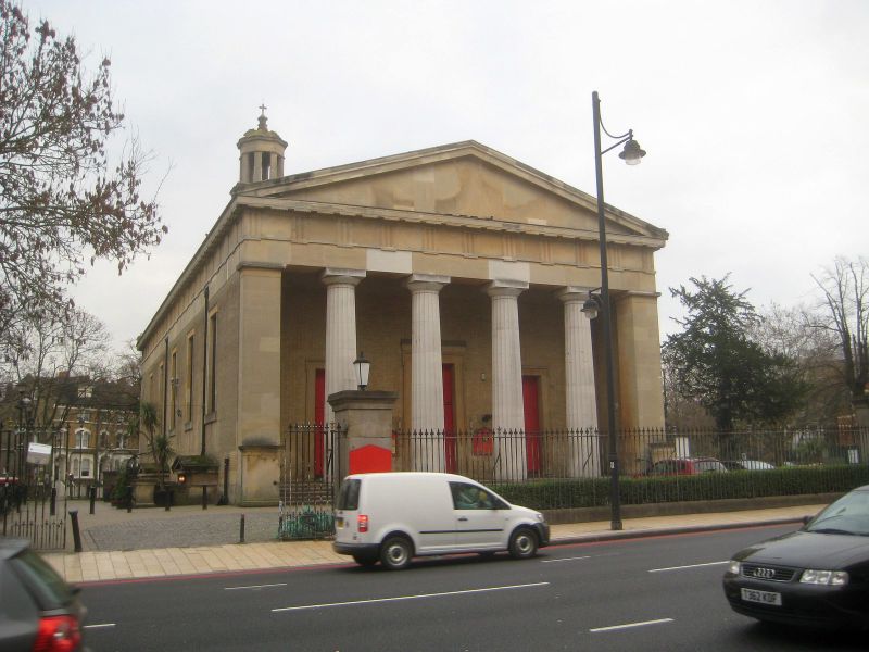 The portico and tower of St Matthew's Church in Brixton, whose basement held the Mass club that hosted DMZ.